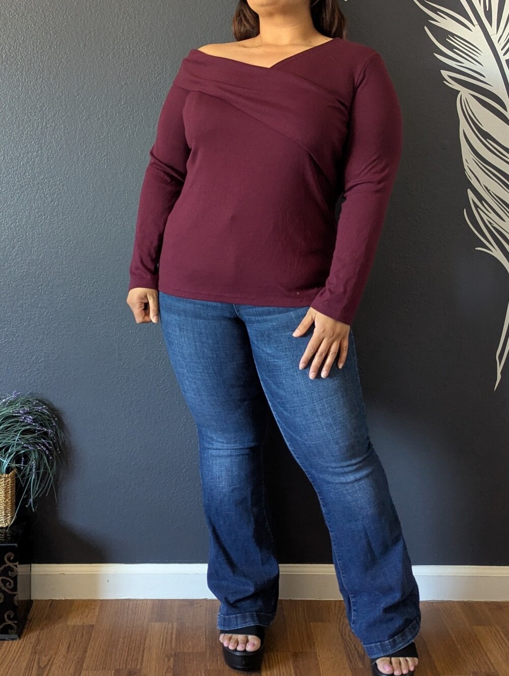 Burgundy Nine Eight New York Top